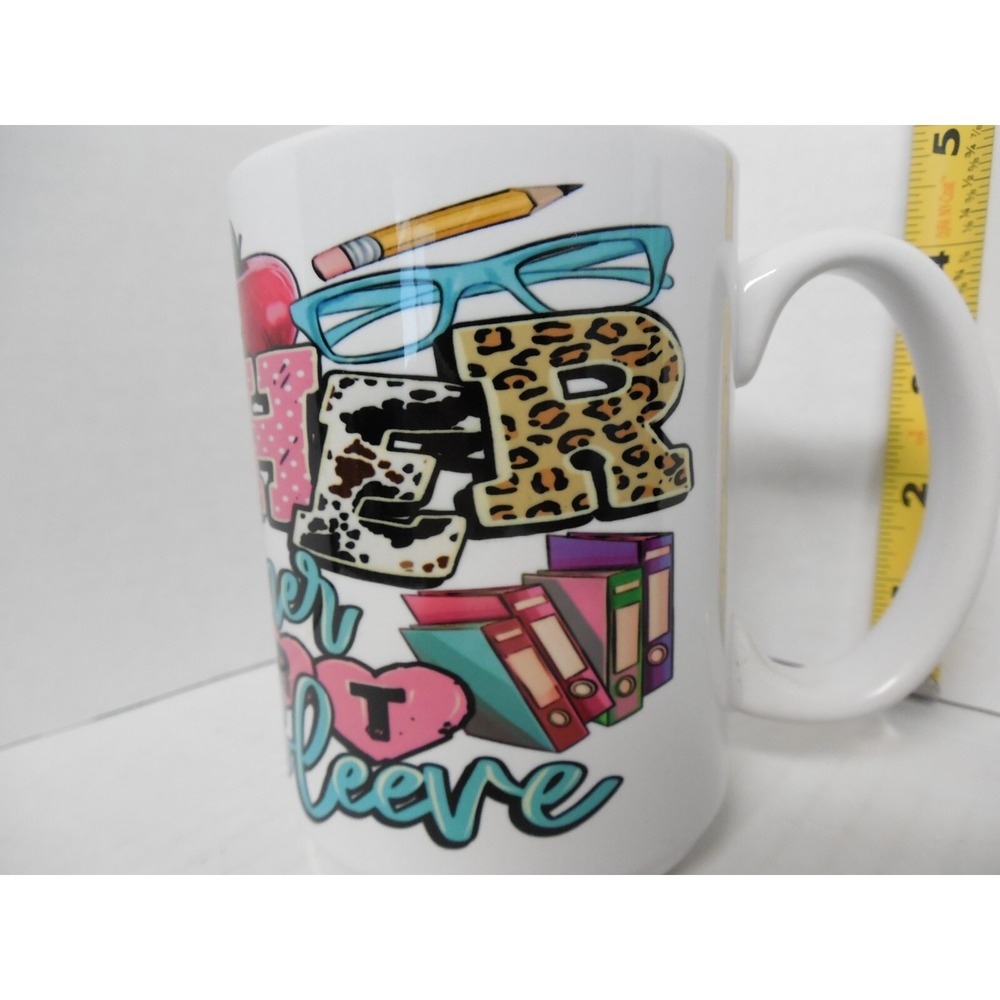 Amuse Professional Grade Coffee Mug "The Teacher Wears Her Heart on Her Sleeve"